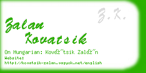 zalan kovatsik business card